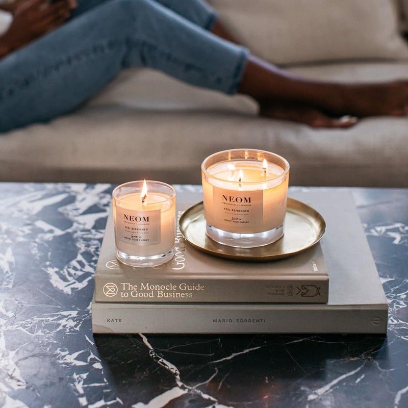 NEOM- Feel Refreshed Scented Candle, 1 Wick | Lemon & Basil | Essential Oil Aromatherapy Candle | Scent to Boost Your Energy - Image 5